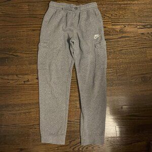 Nike Sweatpants Joggers Cargo Grey White Youth Large